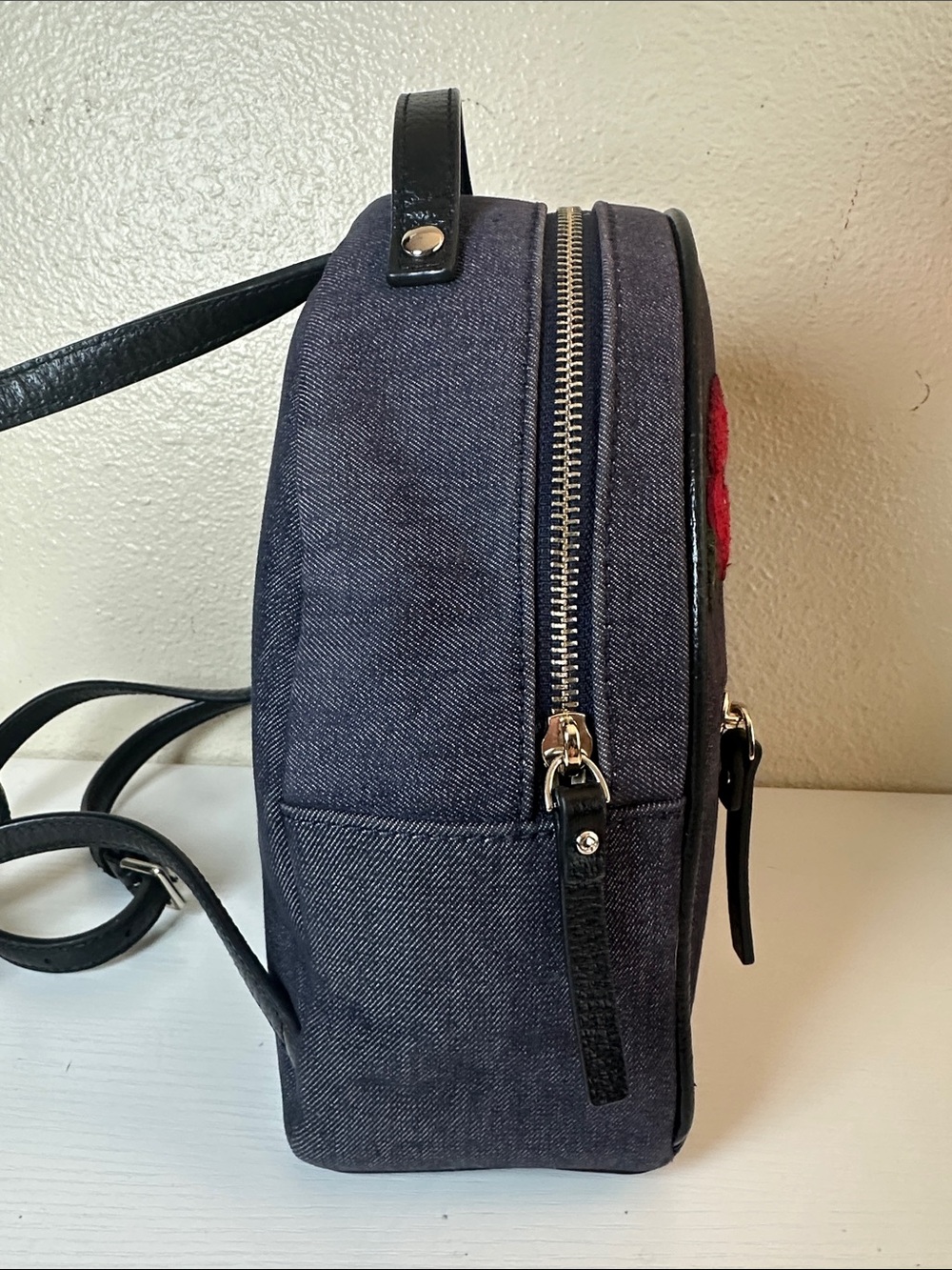 Like NEW Kate spade Grove Street Denim Poppy Sammi Backpack - Picture 5 of 15